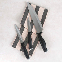 Knife & Bamboo Wood Chopping Board Set