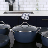 5pc Cooking Pan Set - Aegean Blue
